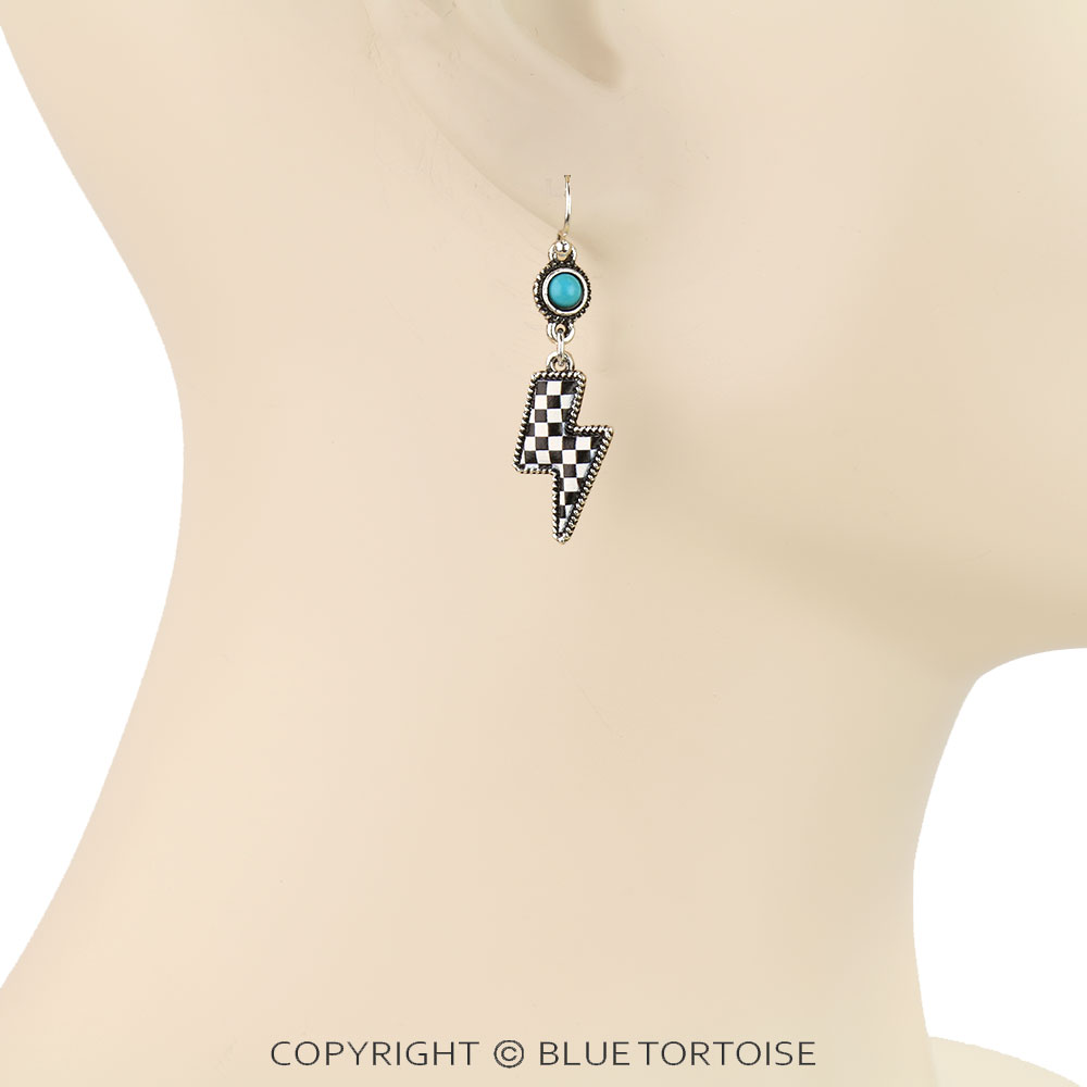 Western Thunder Print Dangle Earrings - Image 2