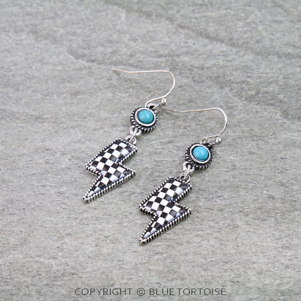 Western Thunder Print Dangle Earrings