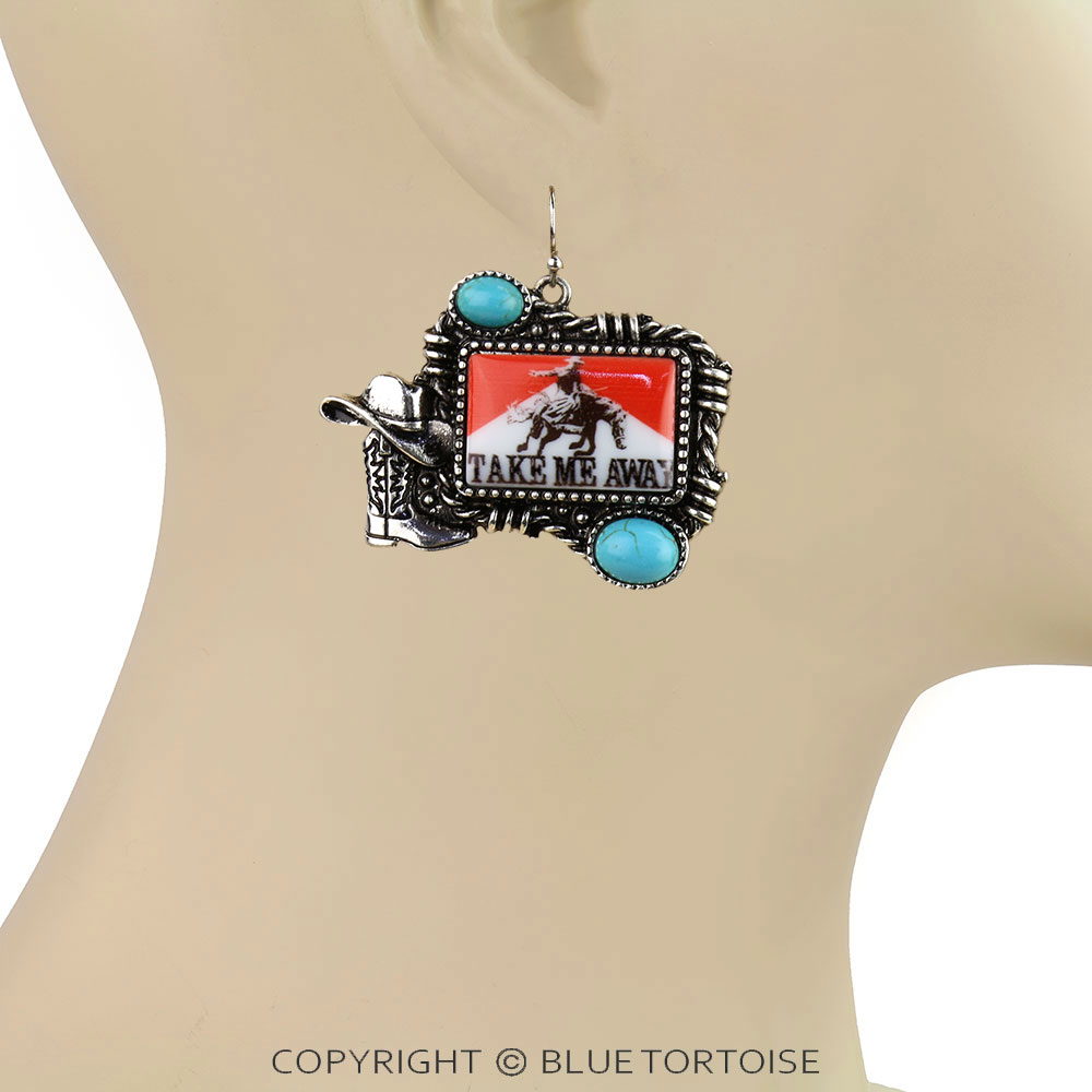 Western Red Take Me Away Dangle Earrings - Image 2