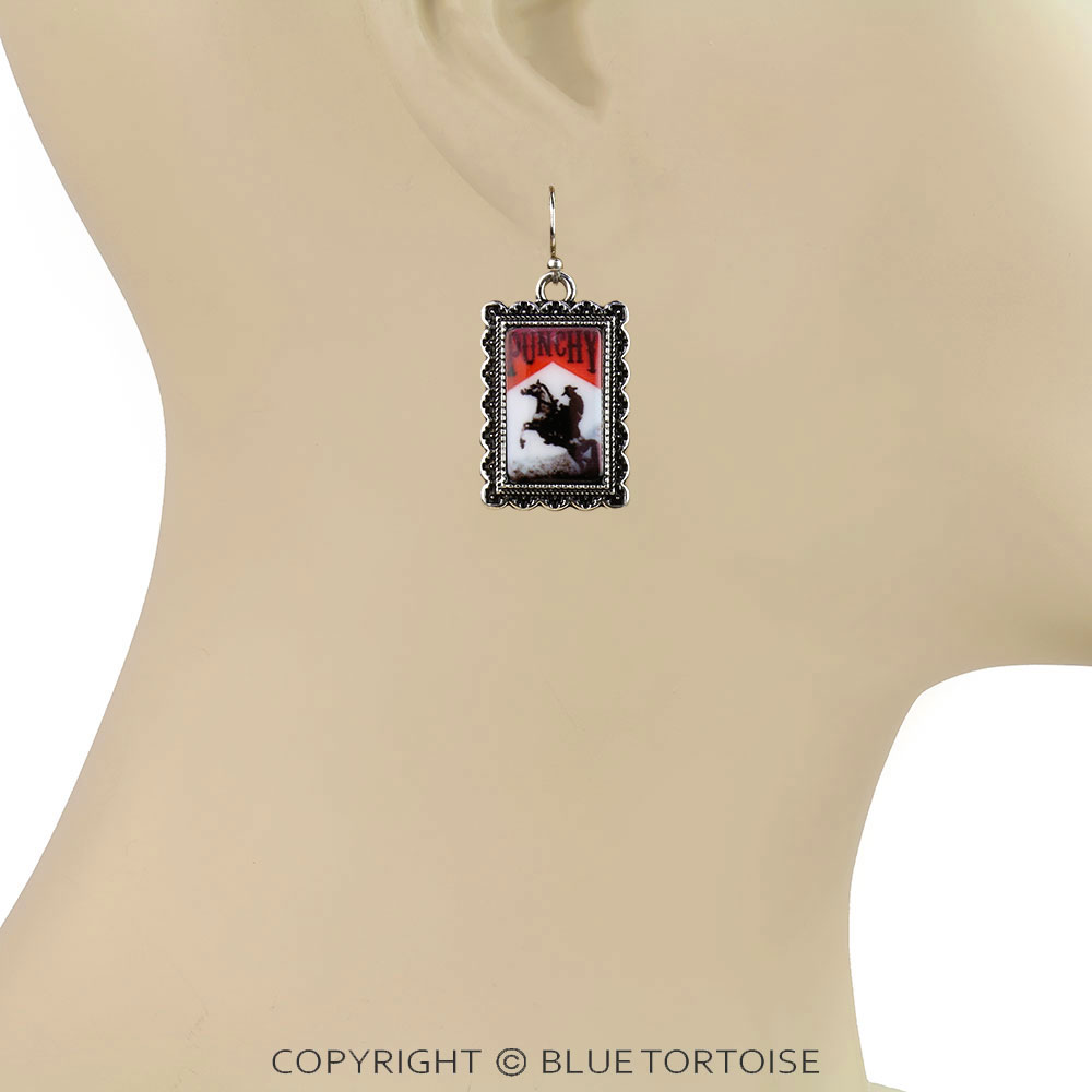 Western Punchy Portrait Dangle Earrings - Image 2