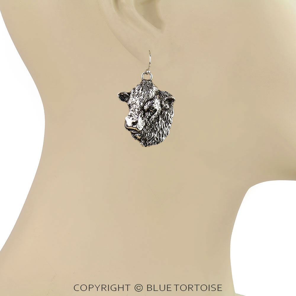 Western Cow Head Dangle Earrings - Image 2