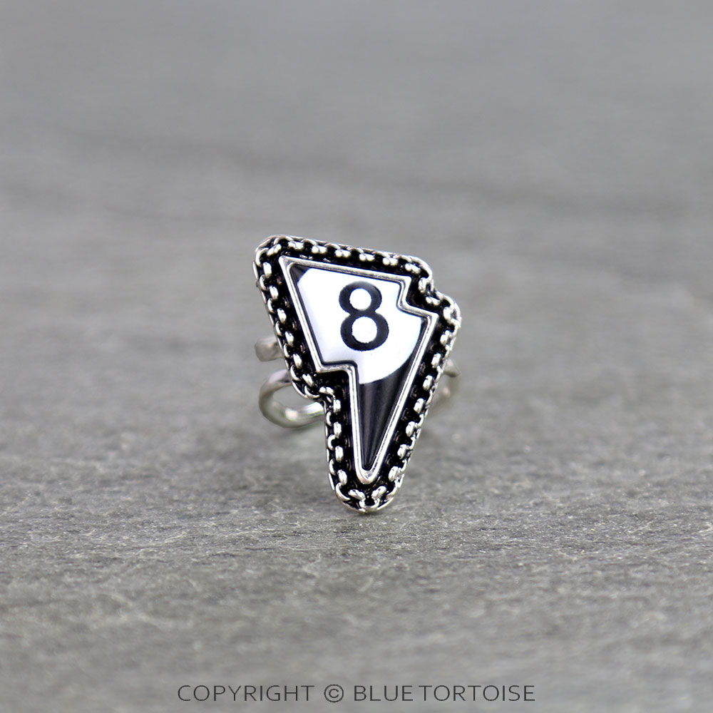Western Thunder 8 Ball Cuff Ring