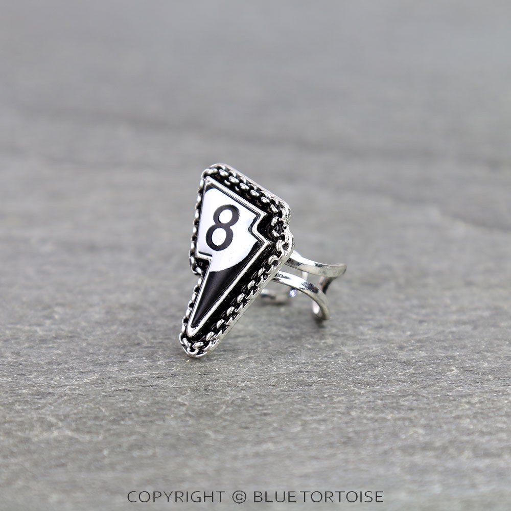 Western Thunder 8 Ball Cuff Ring - Image 2