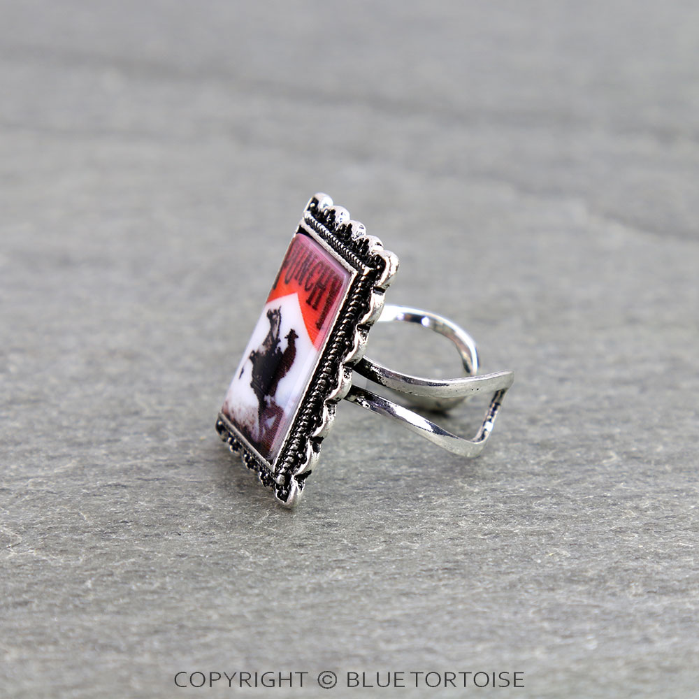 Western Punchy Portrait Cuff Ring - Image 2
