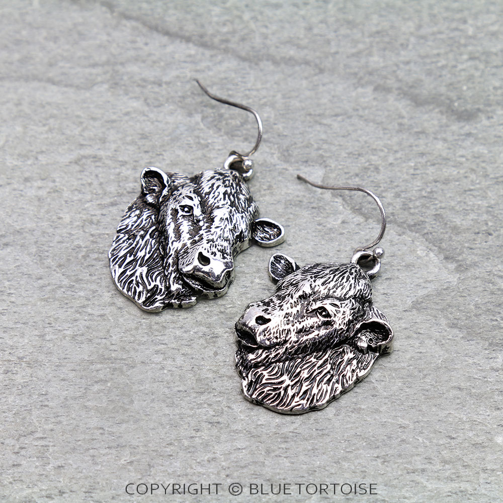 Western Cow Head Dangle Earrings