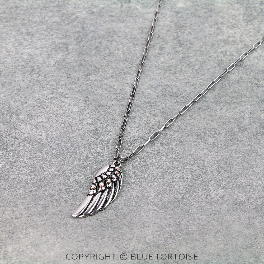 Western Feather Wing AB Necklace