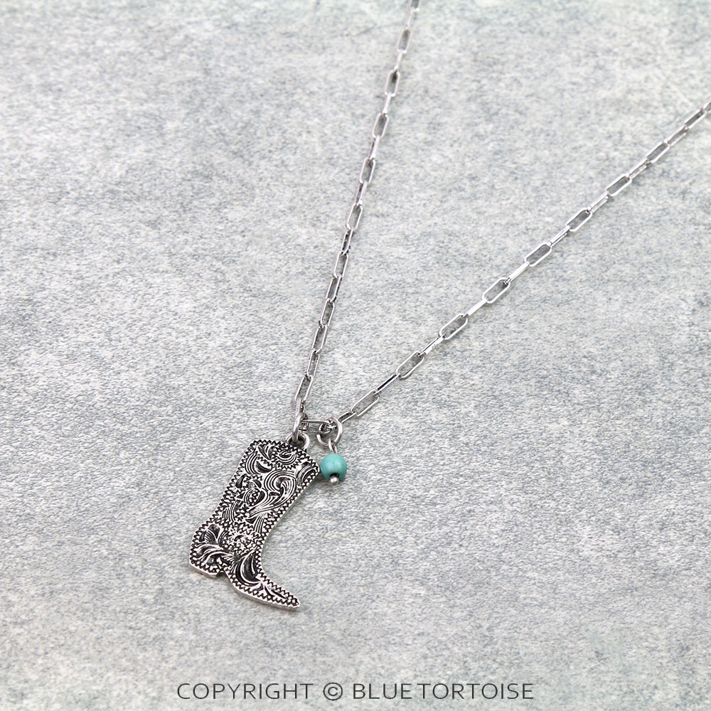 Western Cowboy Boot Necklace