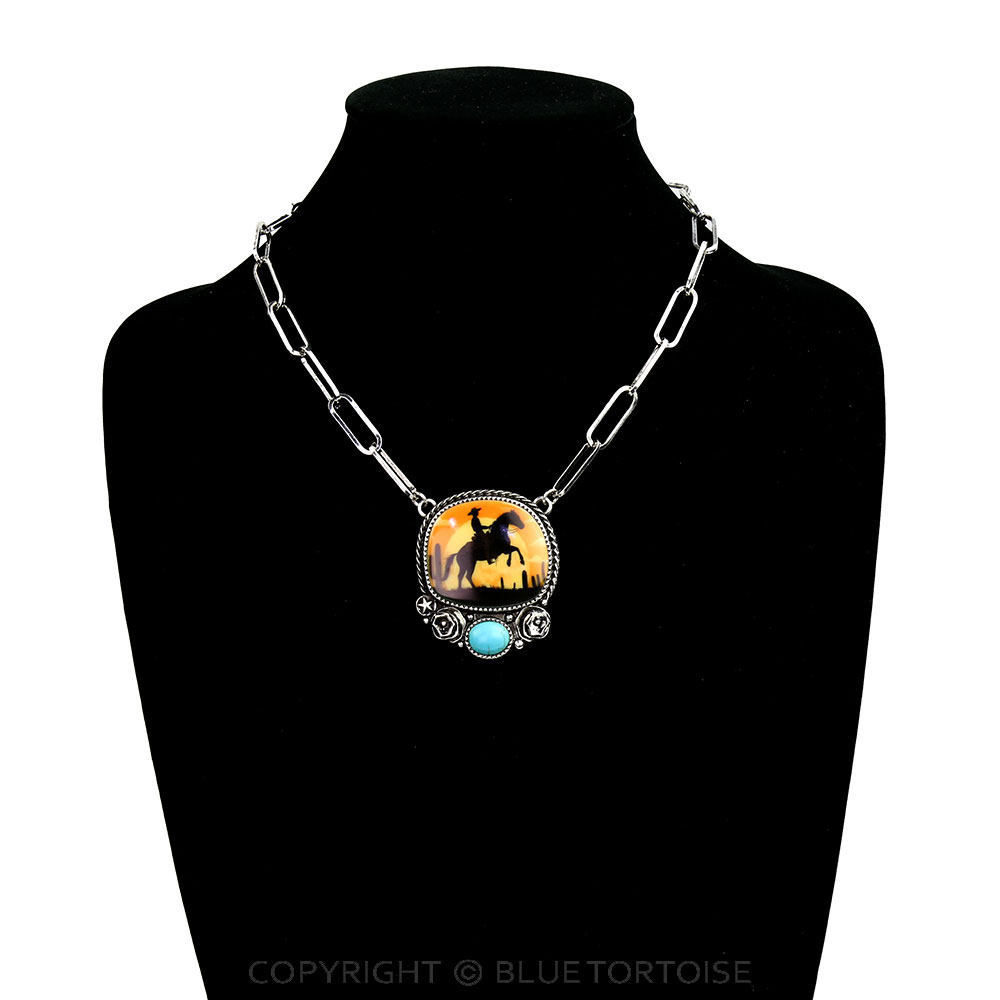 Western Rodeo Portrait Necklace - Image 2