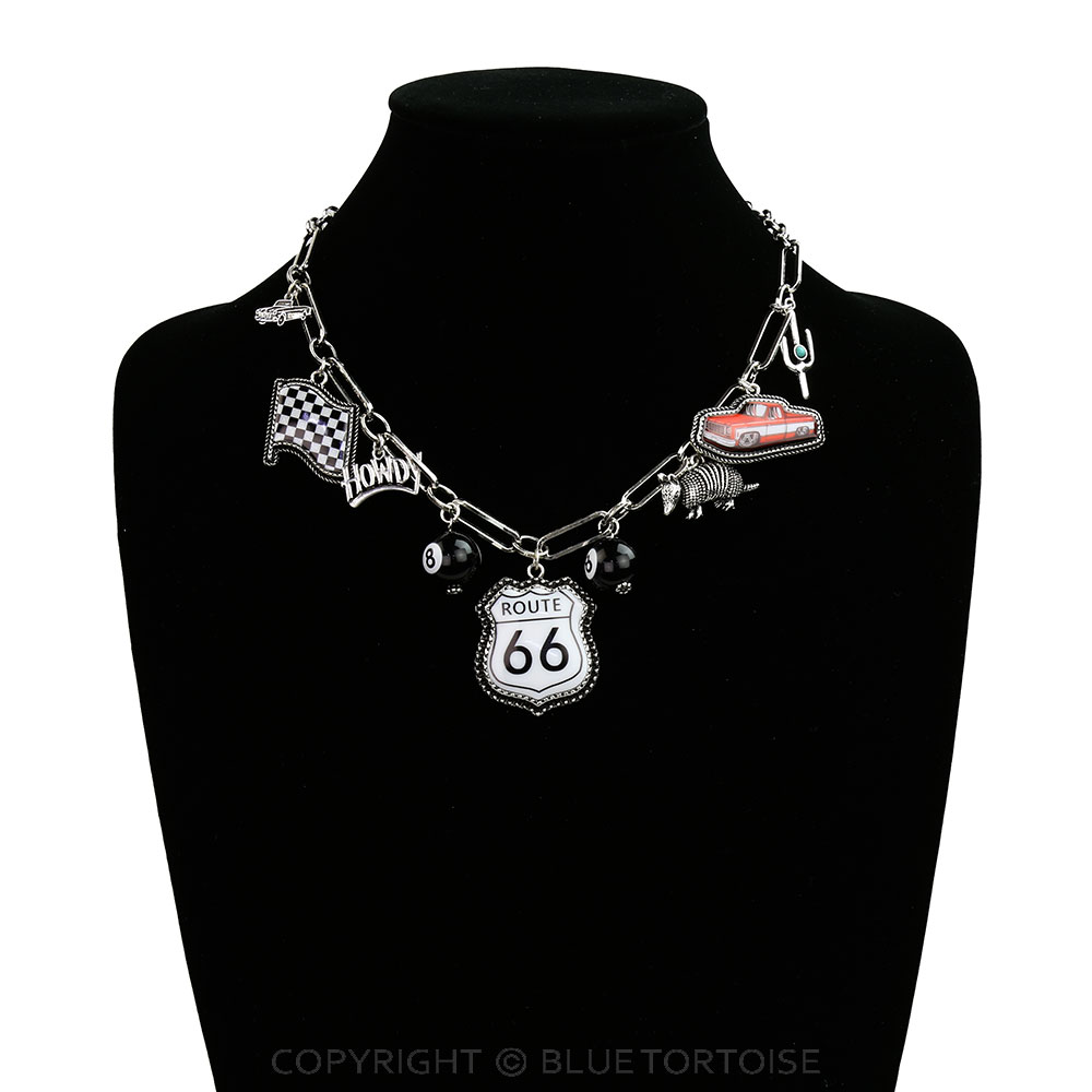 Route 66 Theme Multi Charm Necklace - Image 2