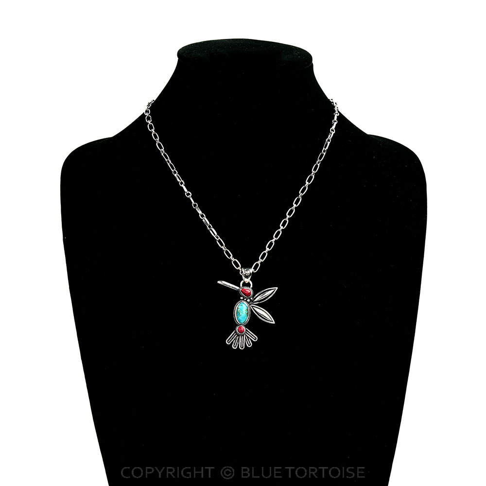 Western Hummingbird Semi Stone Necklace - Image 2