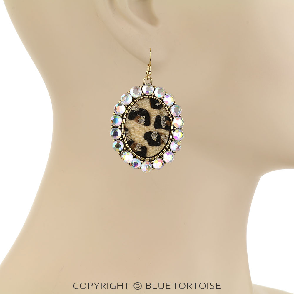 Western Leopard Concho Dangle Earrings - Image 2