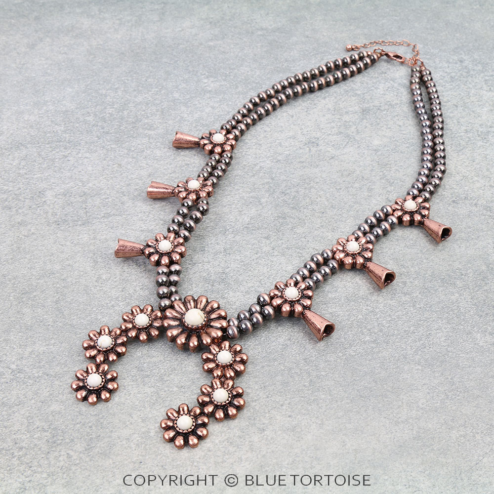 Western Concho Squash Blossom Necklace