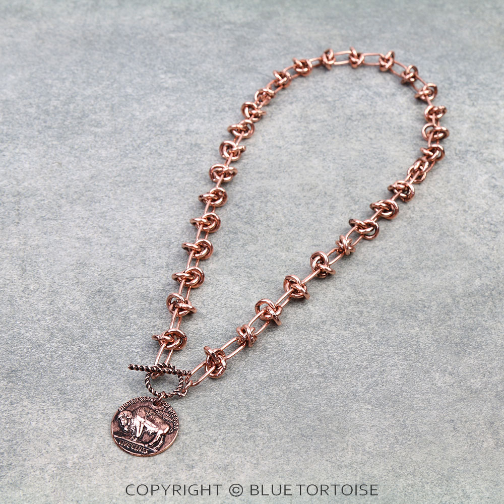 Western Buffalo Coin Open Lock Necklace