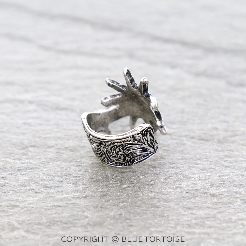 Western Filigree Spur Open Cuff Ring - Image 3