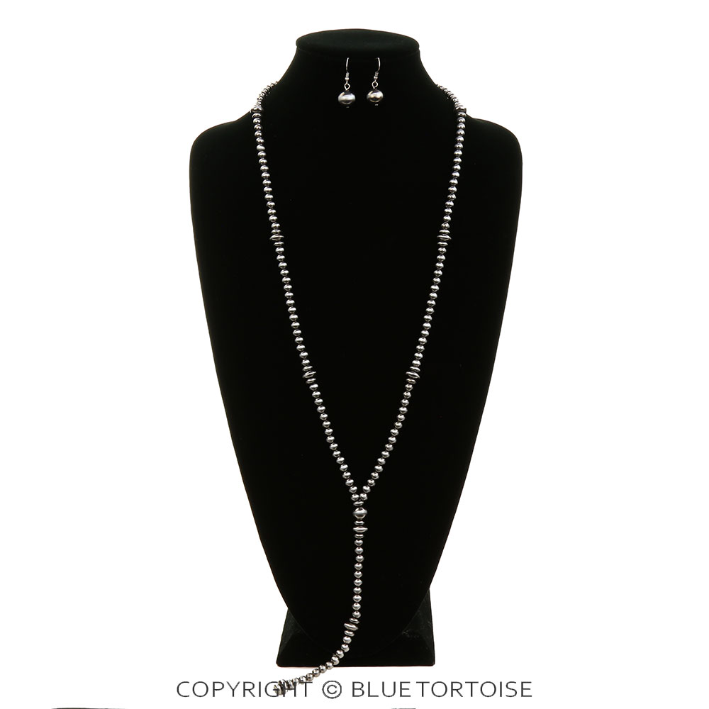 Navajo Style Pearl Y Necklace Set - Image 2