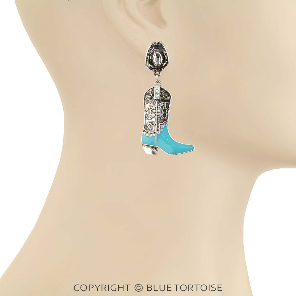 Western Cowboy Boot and Hat Stud Earrings - Image 2