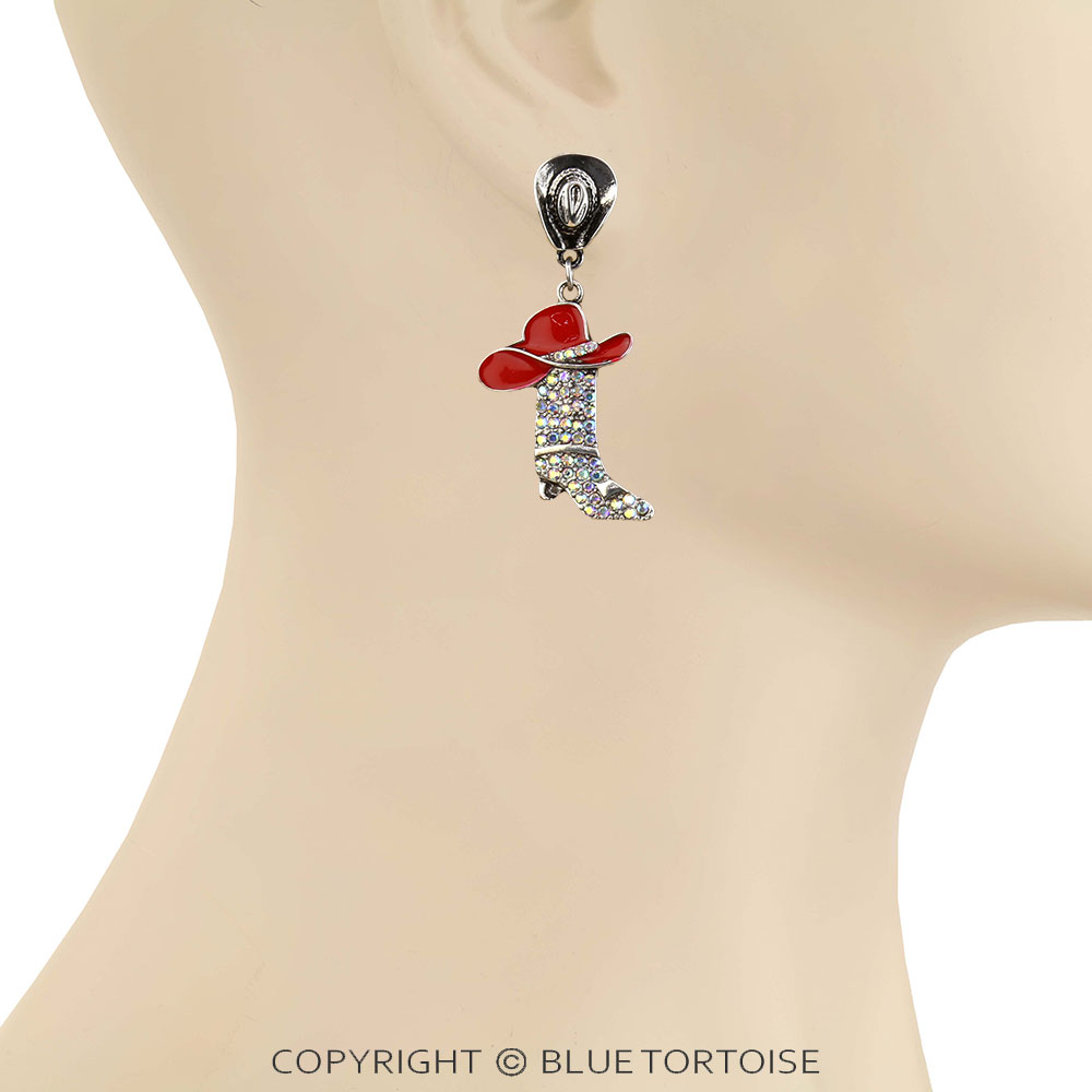 Western Cowboy Boot and Hat Stud Earrings - Image 2