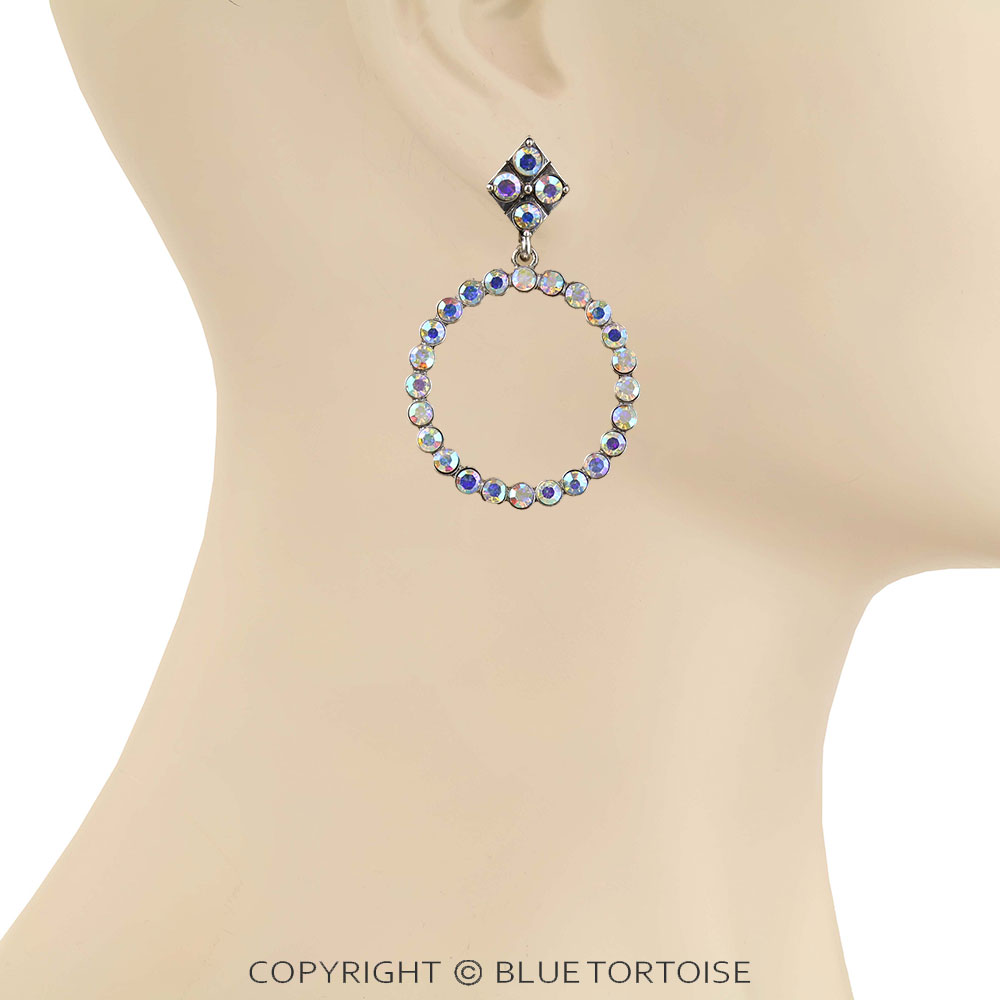 Western Round Stone Stud Earrings - Image 2