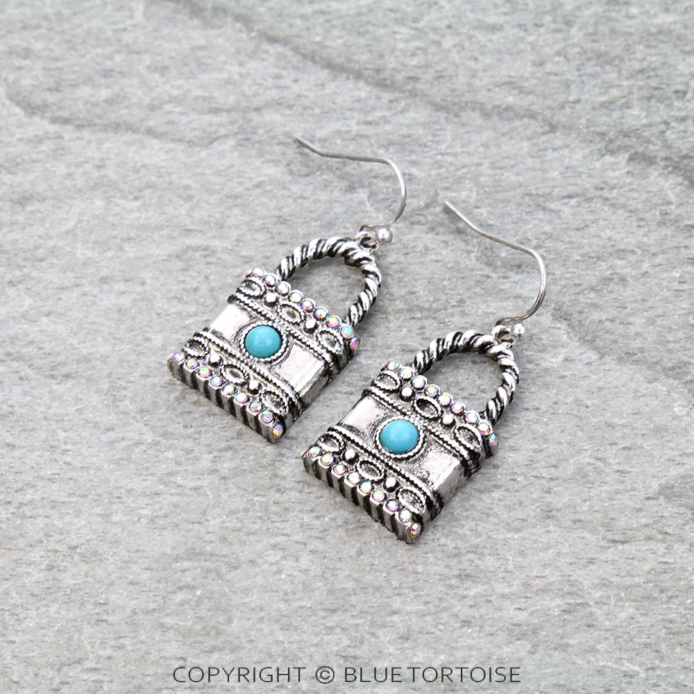 Western Lock Dangle Earrings