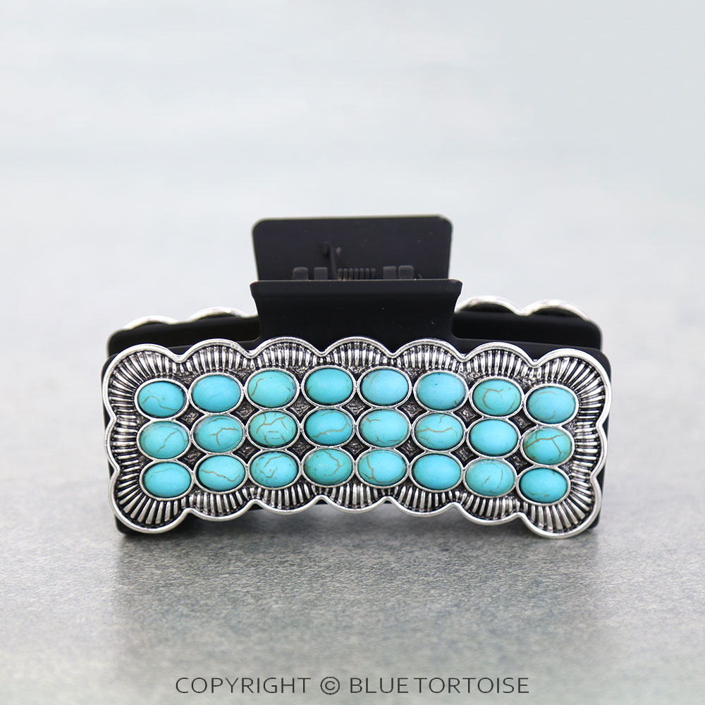 Western Style Stone Metal Hair Claw Clip - Image 2