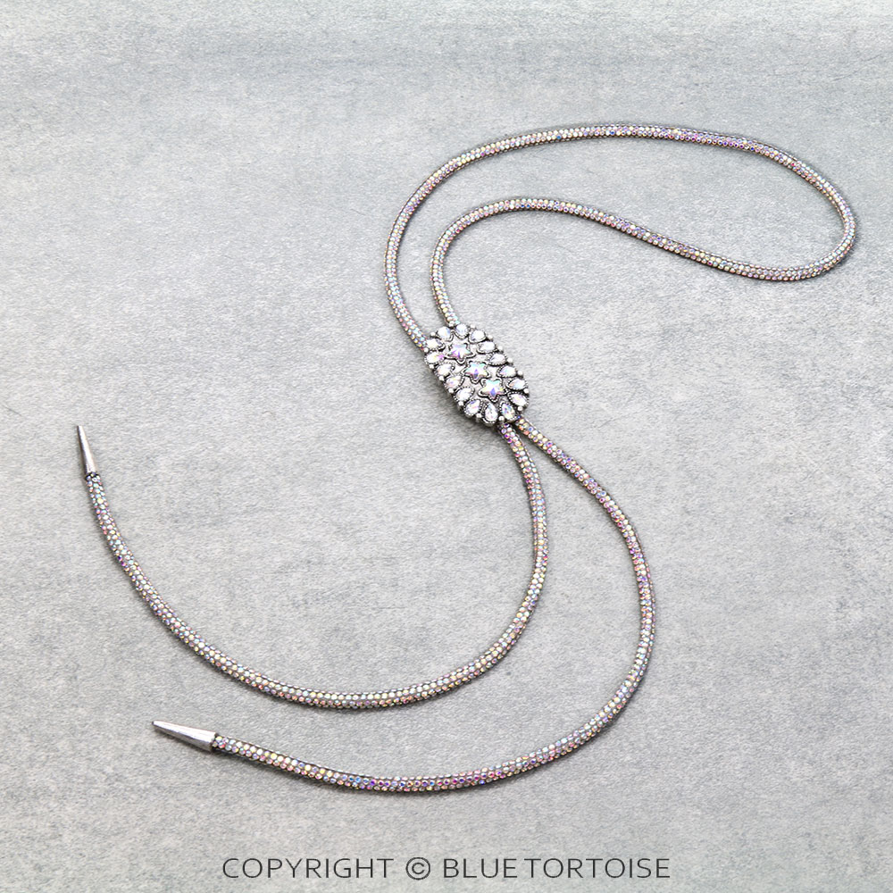 Western Glitter Cord Bolo Necklace
