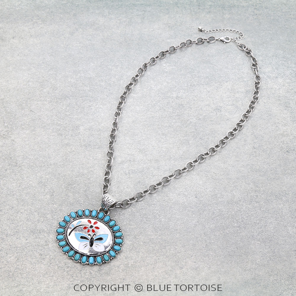 Western Butterfly Stone Necklace