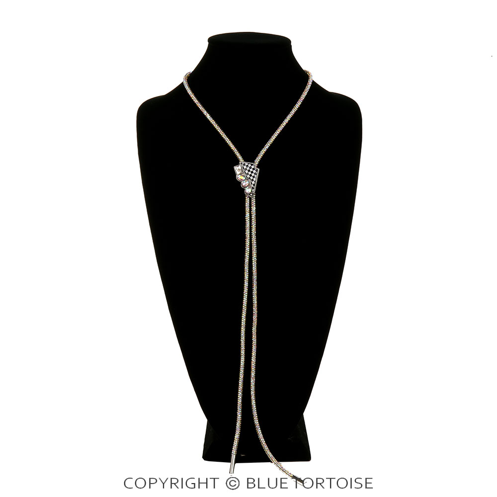 Western Glitter Cord Thunder Bolo Necklace - Image 2