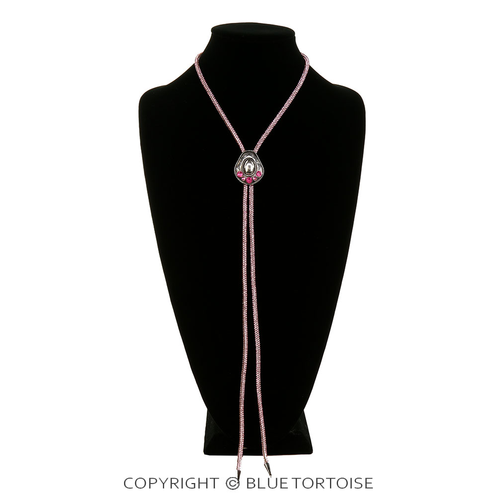 Western Glitter Cowboy Hat Bolo Necklace - Image 2