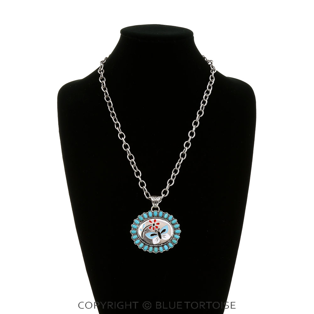 Western Butterfly Stone Necklace - Image 2
