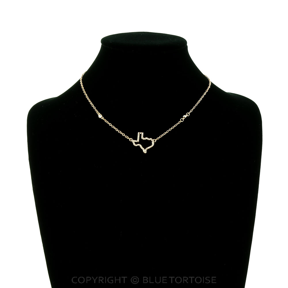 Texas Map Pave Stone Necklace - Image 2