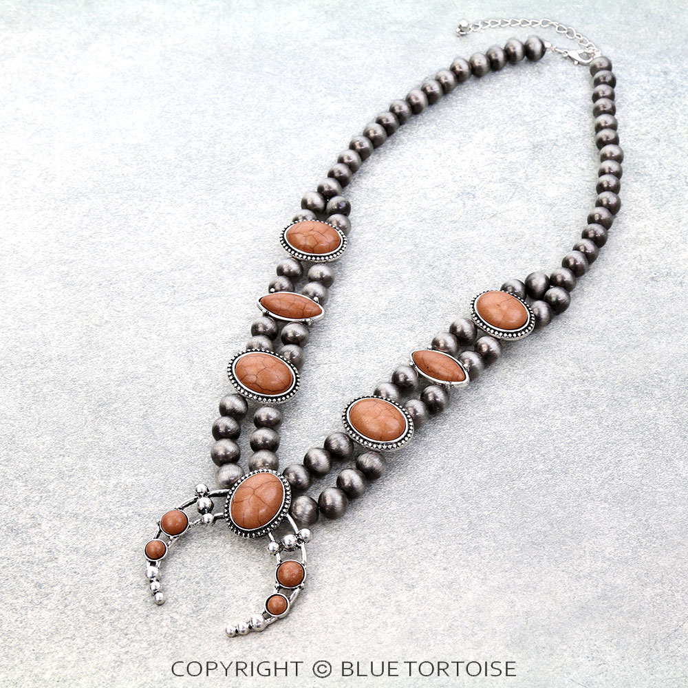 Western 3D Ball Squash Blossom Necklace