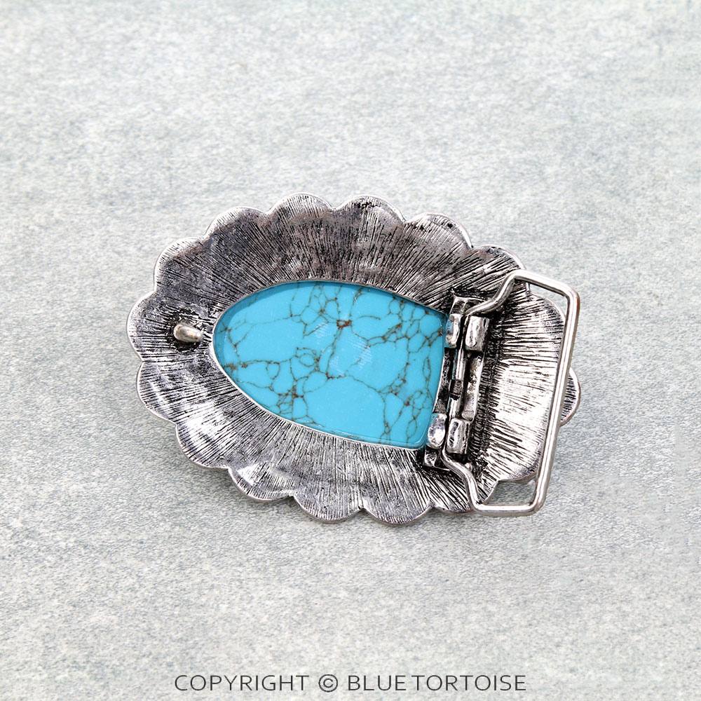 Western Concho Stone Belt Buckle - Image 2