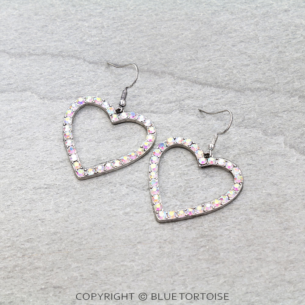Western Heart Stone Dangle Earrings