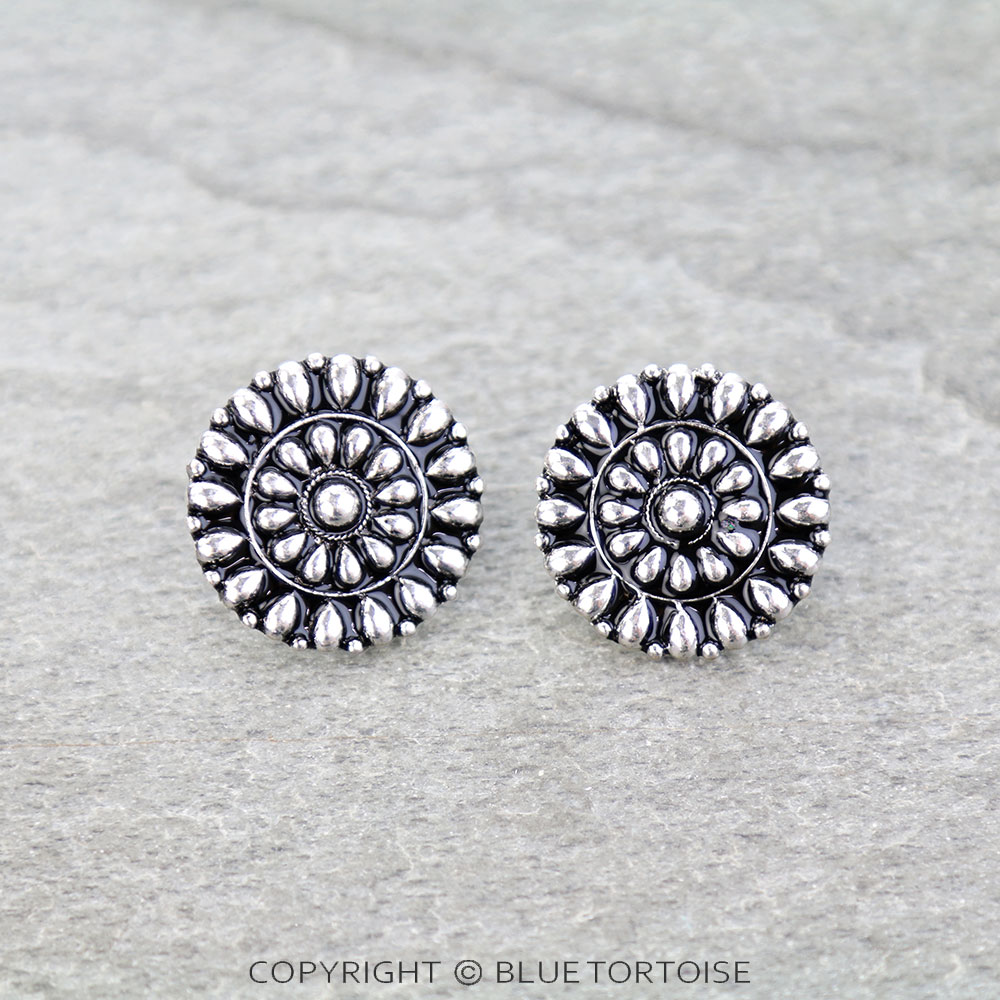 Western Ball TXR Concho Stud Earrings