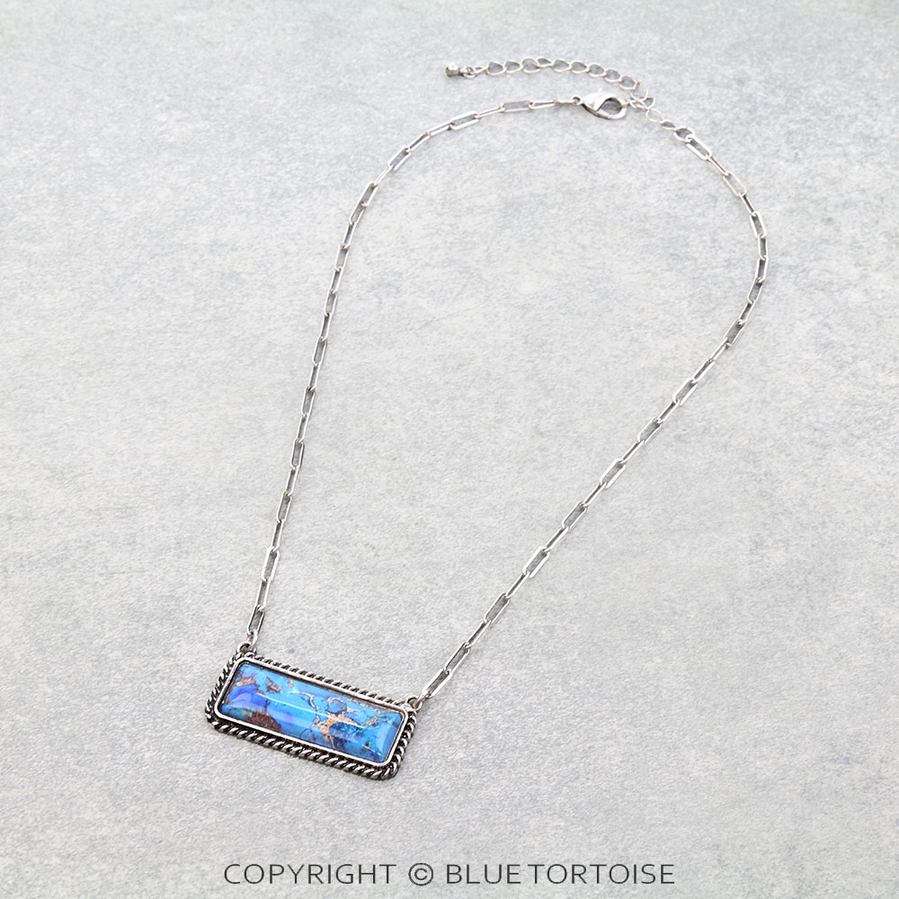Western Bar Stone Necklace