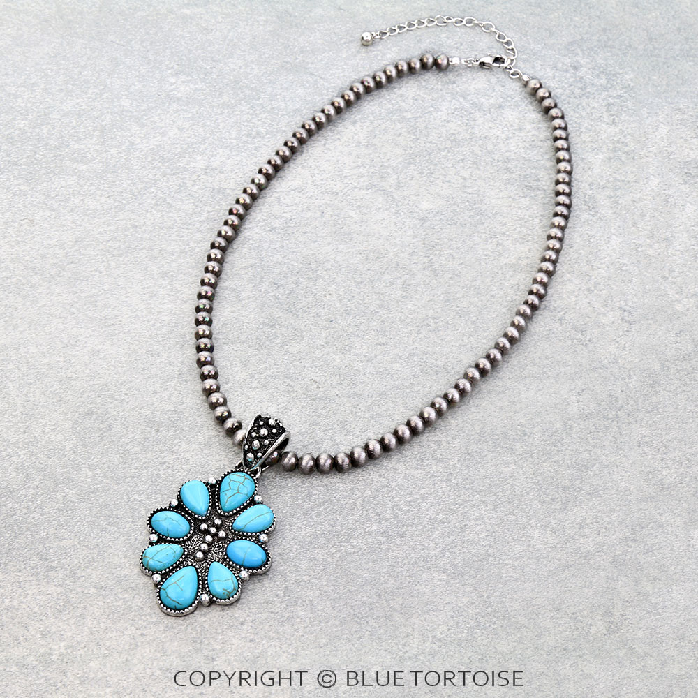 Western Concho Stone Necklace