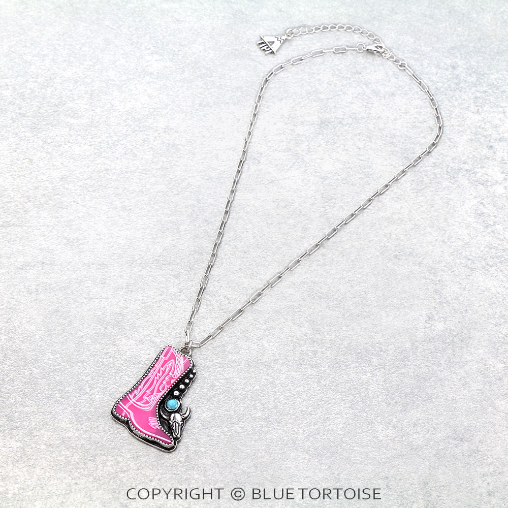 Western Cowboy Boot Necklace