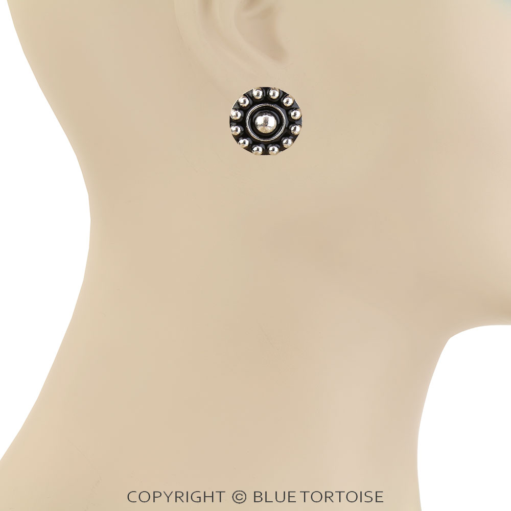 Western Ball Circle Stud Earrings - Image 2