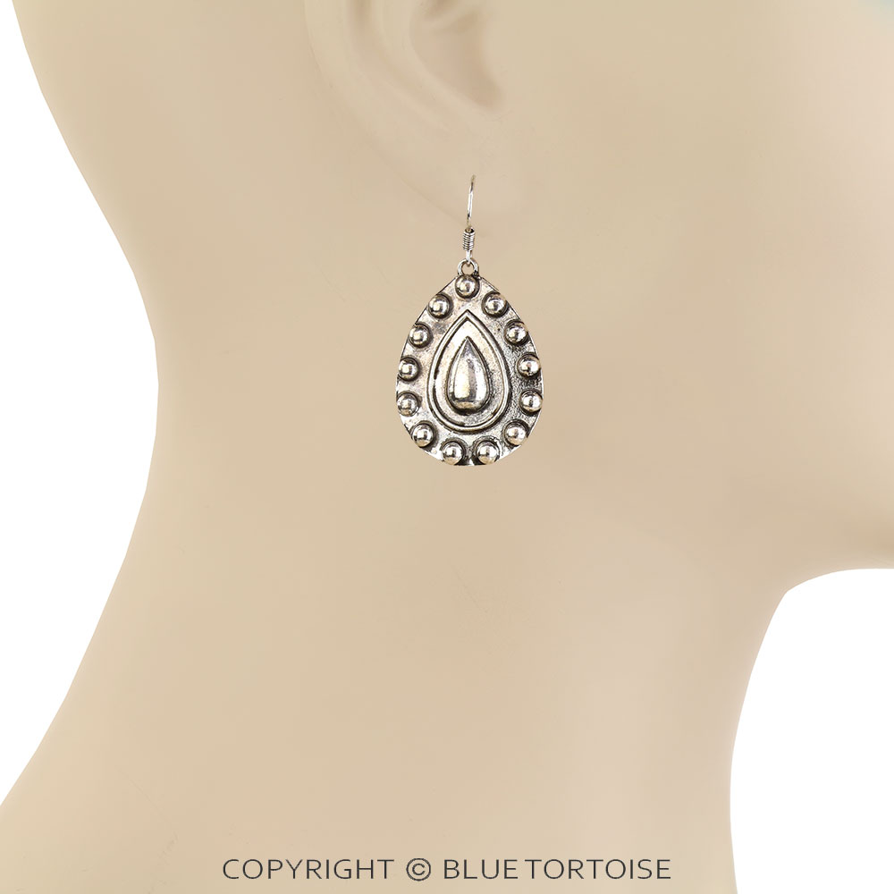 Western Ball Teardrop Dangle Earrings - Image 2