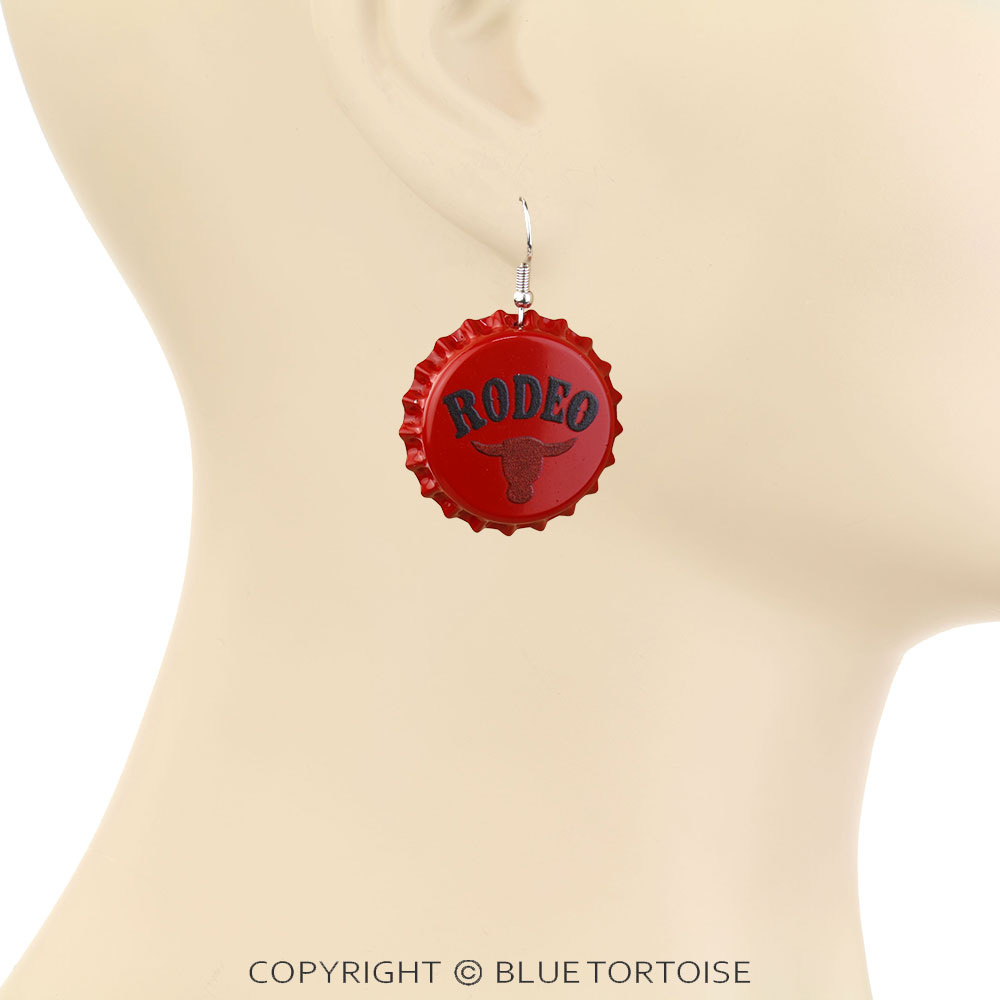 YEE HAW Bottle Cap Dangle Earrings - Image 2