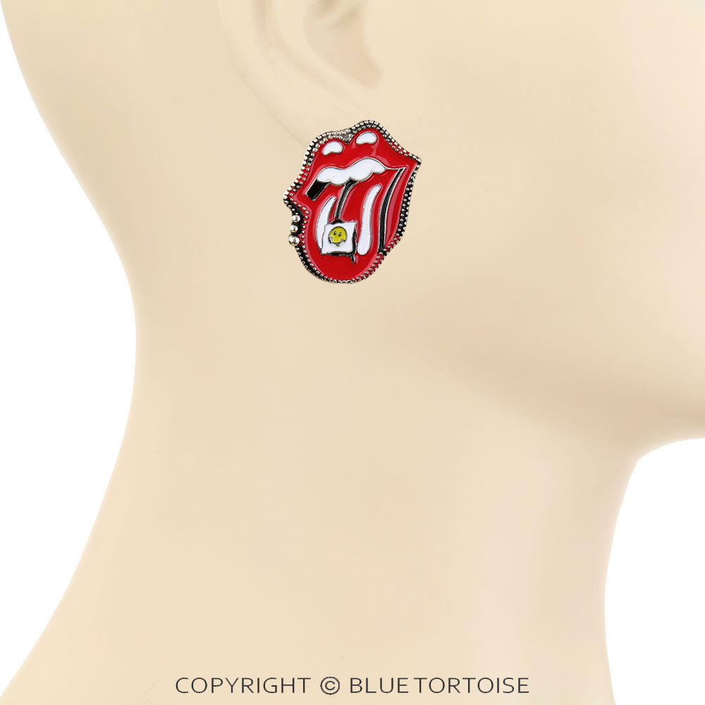 Red Lips & Tongue Stud Earrings - Image 2