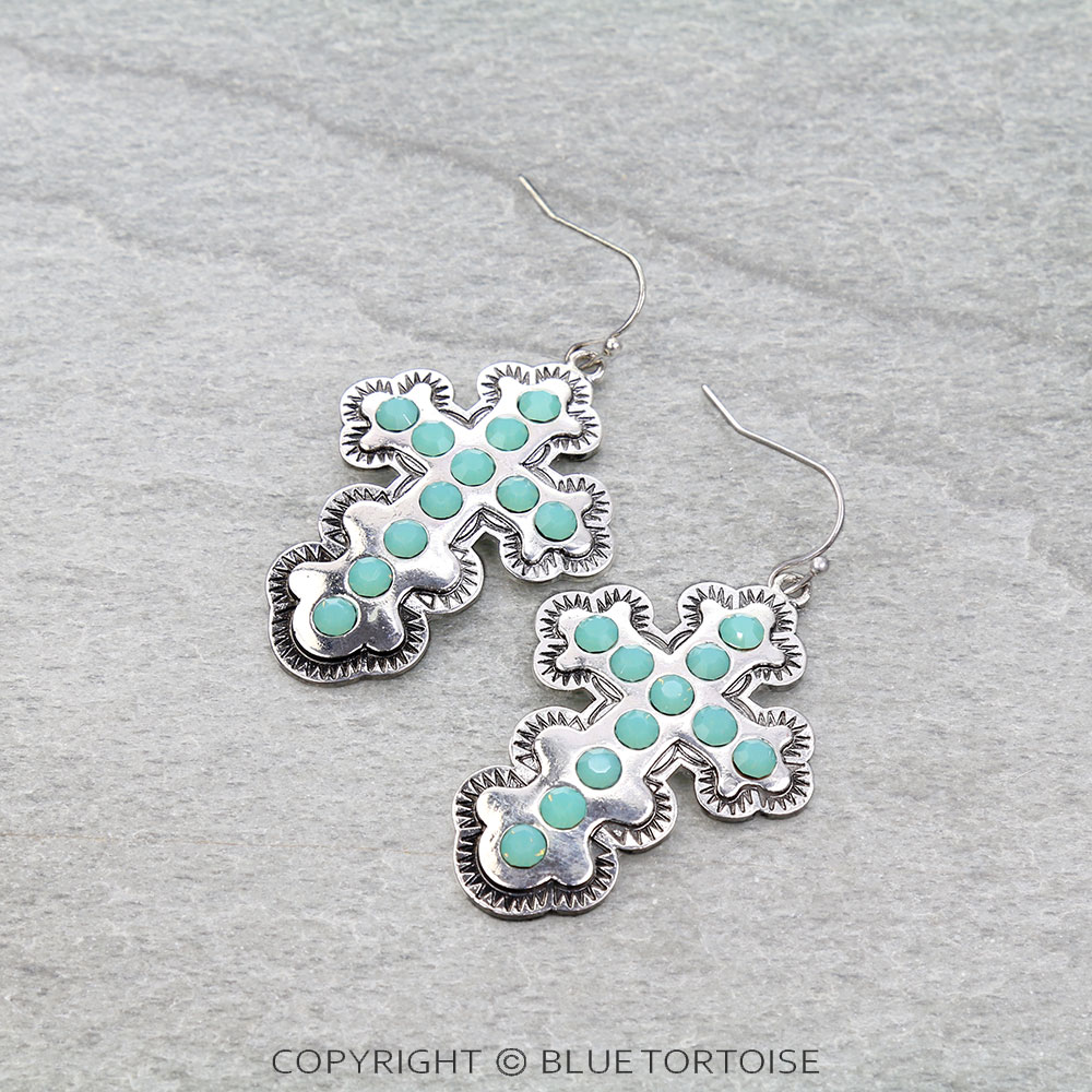 Western Cross Dangle Earrings