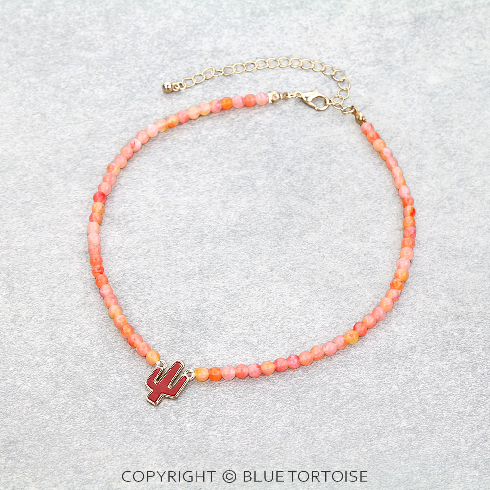 Glass Beaded Cactus Choker