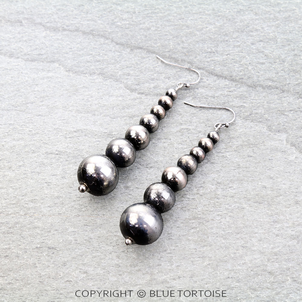 Navajo Style Pearl Drop Dangle Earrings
