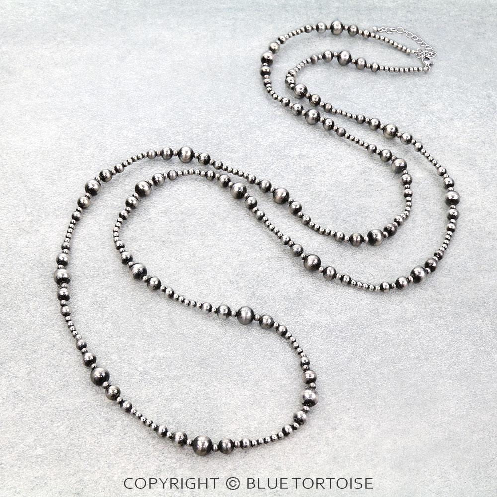 60" Long Navajo Style Pearl Necklace
