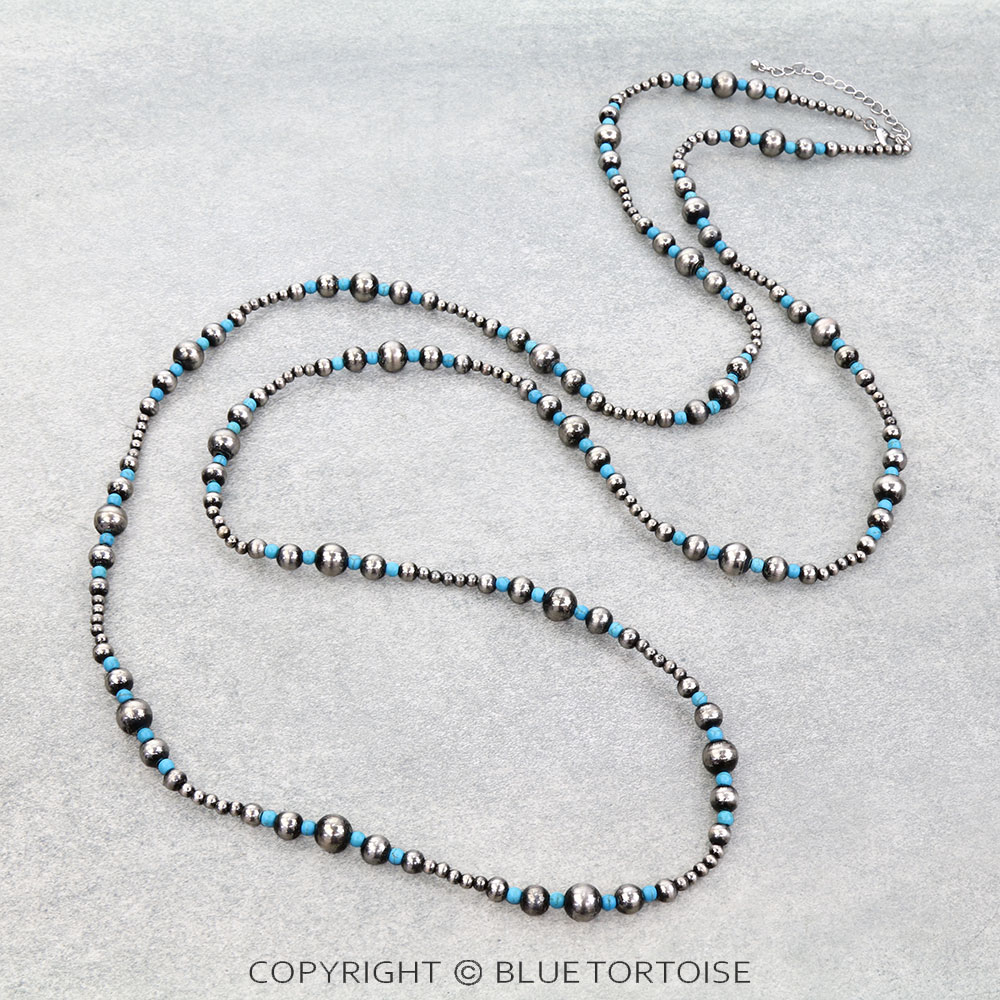 60" Long Navajo Style Pearl Necklace