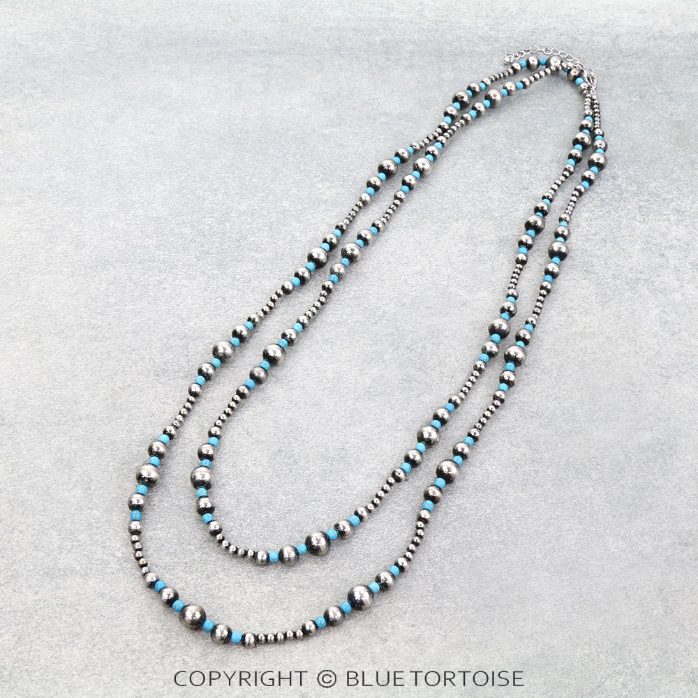 60" Long Navajo Style Pearl Necklace - Image 3