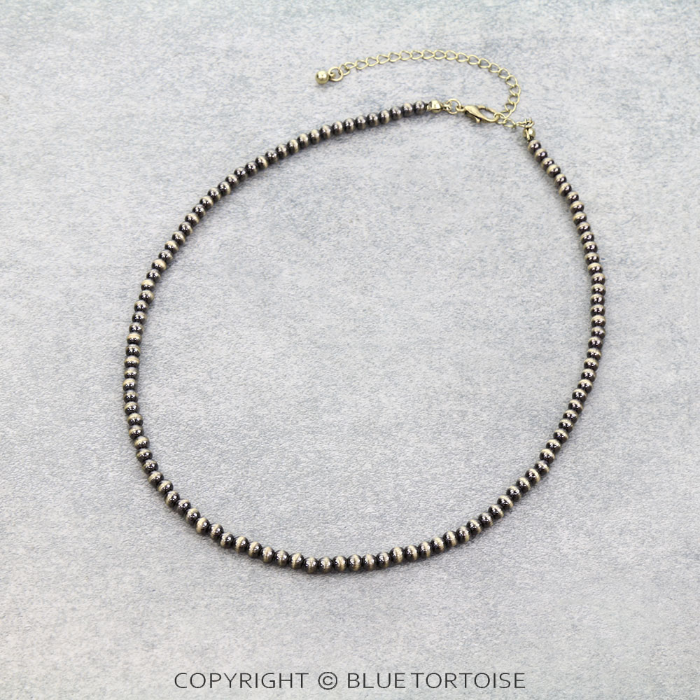 Western Navajo Style Pearl Necklace 4mm