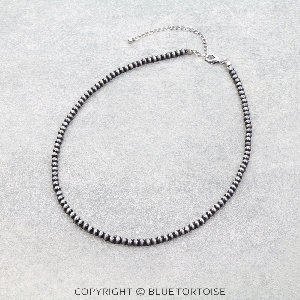 Western Navajo Style Pearl Necklace 4mm