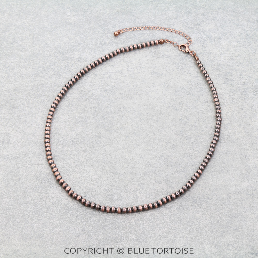 Western Navajo Style Pearl Necklace 4mm